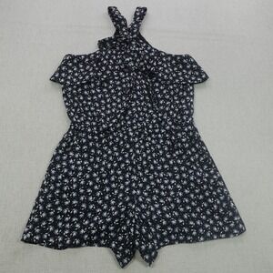 Ann Taylor Loft Romper Womens Small Floral Off Shoulder Pockets Summer Jumpsuit